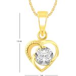 Buy Srikara Alloy Gold Plated CZ/AD Heart Solitaire Fashion Jewellery Pendant Chain - SKP2459G - Purplle