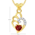 Buy Srikara Alloy Gold Plated CZ Red Curved Heart Valentine Fashion Jewelry Pendant - SKP1778G - Purplle