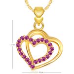 Buy Srikara Alloy Gold Plated CZ/AD Double Heart Valentine Fashion Jewelry Pendant - SKP1899G - Purplle