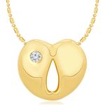 Buy Srikara Alloy Brass Gold Plated CZ Bonded Heart Pattern Fashion Jewelry Pendant - SKP2834G - Purplle