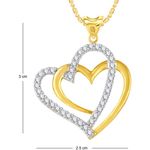Buy Srikara Alloy Gold Plated CZ/AD Double Heart Fashion Jewelry Pendant with Chain - SKP2324G - Purplle