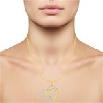Buy Srikara Alloy Gold Plated CZ/AD Double Heart Fashion Jewelry Pendant with Chain - SKP2324G - Purplle