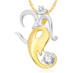Buy Srikara Alloy Gold Plated CZ / AD Om Gajmukh Fashion Jewelry Pendant with Chain - SKP2049G - Purplle