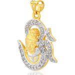 Buy Srikara Alloy Gold Plated CZ/AD Shiva With Om Fashion Jewelry Pendant with Chain - SKP2083G - Purplle