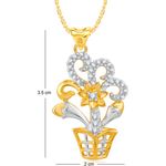 Buy Srikara Alloy Gold Plated CZ / AD Flowerpot Fashion Jewellery Pendant with Chain - SKP2411G - Purplle