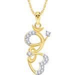 Buy Srikara Alloy Gold Plated CZ/AD Heart With Om Fashion Jewelry Pendant with Chain - SKP2217G - Purplle