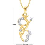 Buy Srikara Alloy Gold Plated CZ/AD Heart With Om Fashion Jewelry Pendant with Chain - SKP2217G - Purplle