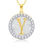 Buy Srikara Alloy Gold Plated CZ/AD Initial Letter Y Fashion Jewellery Pendant Chain - SKP2207G - Purplle