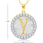 Buy Srikara Alloy Gold Plated CZ/AD Initial Letter Y Fashion Jewellery Pendant Chain - SKP2207G - Purplle