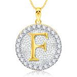Buy Srikara Alloy Gold Plated CZ/AD Initial Letter F Fashion Jewellery Pendant Chain - SKP2189G - Purplle