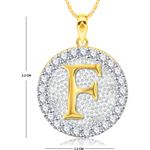 Buy Srikara Alloy Gold Plated CZ/AD Initial Letter F Fashion Jewellery Pendant Chain - SKP2189G - Purplle
