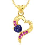 Buy Srikara Alloy Gold Plated CZ/AD Dazzling Heart Valentine Fashion Jewelry Pendant - SKP1807G - Purplle