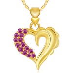 Buy Srikara Alloy Gold Plated CZ / AD Cute Heart Valentine Fashion Jewellery Pendant - SKP1906G - Purplle