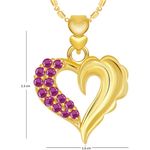Buy Srikara Alloy Gold Plated CZ / AD Cute Heart Valentine Fashion Jewellery Pendant - SKP1906G - Purplle