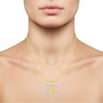 Buy Srikara Alloy Gold Plated CZ/AD Alphabet "V" in Heart Fashion Jewelry Pendant - SKP2286G - Purplle