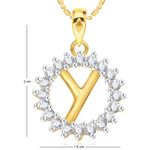 Buy Srikara Alloy Gold Plated CZ/AD Initial Letter Y Fashion Jewellery Pendant Chain - SKP1971G - Purplle