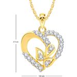 Buy Srikara Alloy Gold Plated CZ/AD Well Crafted Heart Fashion Jewelry Pendant Chain - SKP2562G - Purplle