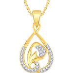 Buy Srikara Alloy Gold Plated CZ / AD Fashion Jewellery Pendant with Chain - SKP2532G - Purplle