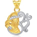 Buy Srikara Alloy Gold Plated CZ / AD Om Sai Fashion Jewellery Pendant with Chain - SKP1430G - Purplle