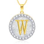 Buy Srikara Alloy Gold Plated CZ/AD Initial Letter W Fashion Jewellery Pendant Chain - SKP2205G - Purplle