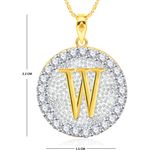 Buy Srikara Alloy Gold Plated CZ/AD Initial Letter W Fashion Jewellery Pendant Chain - SKP2205G - Purplle