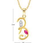 Buy Srikara Alloy Gold Plated CZ/AD Initial Letter B Ganesh Fashion Jewelry Pendant - SKP2237G - Purplle