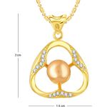 Buy Srikara Alloy Gold Plated CZ/AD Pearl Studded Triangle Fashion Jewelry Pendant - SKP2701G - Purplle