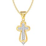 Buy Srikara Alloy Gold Plated CZ/AD Cross Pendant Fashion Jewelry Pendant Set Chain - SKCOMBO1439G - Purplle