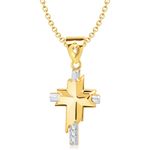 Buy Srikara Alloy Gold Plated CZ/AD Cross Pendant Fashion Jewelry Pendant Set Chain - SKCOMBO1439G - Purplle