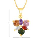 Buy Srikara Alloy Gold Plated CZ/AD Three Stones Multicolor Fashion Jewelry Pendant - SKP2381G - Purplle