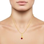 Buy Srikara Alloy Gold Plated CZ/AD Eye Catchy Red Solitaire Fashion Jewelry Pendant - SKP2884G - Purplle