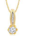 Buy Srikara Alloy Gold Plated CZ/AD Splendid Solitaire Fashion Jewelry Pendant Chain - SKP1412G - Purplle