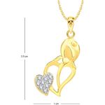 Buy Srikara Alloy Gold Plated CZ / AD Dual Heart with Rose Fashion Jewellery Pendant - SKP2553G - Purplle