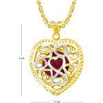 Buy Srikara Alloy Gold Plated CZ / AD Heart in center Ruby Fashion Jewellery Pendant - SKP2263G - Purplle