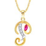 Buy Srikara Alloy Gold Plated CZ/AD Initial Letter P Ganesh Fashion Jewelry Pendant - SKP2251G - Purplle