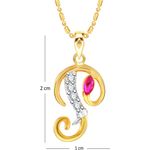 Buy Srikara Alloy Gold Plated CZ/AD Initial Letter P Ganesh Fashion Jewelry Pendant - SKP2251G - Purplle