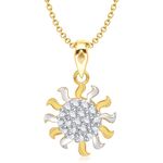 Buy Srikara Alloy Gold Plated CZ / AD Antique Sun Fashion Jewelry Pendant with Chain - SKP1336G - Purplle