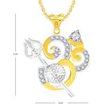 Buy Srikara Alloy Gold Plated CZ / AD Trishul Om Fashion Jewelry Pendant with Chain - SKP2760G - Purplle