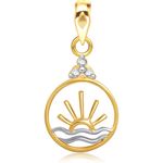 Buy Srikara Alloy Gold Plated CZ / AD Radiant Sun Fashion Jewelry Pendant with Chain - SKP1429G - Purplle