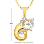 Buy Srikara Alloy Gold Plated CZ/AD Om Vakratund Fashion Jewelry Pendant with Chain - SKP1128GB - Purplle