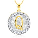 Buy Srikara Alloy Gold Plated CZ/AD Initial Letter Q Fashion Jewellery Pendant Chain - SKP2199G - Purplle