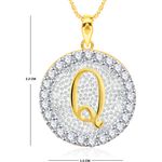 Buy Srikara Alloy Gold Plated CZ/AD Initial Letter Q Fashion Jewellery Pendant Chain - SKP2199G - Purplle