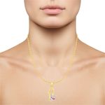 Buy Srikara Alloy Gold Plated CZ / AD Fashion Jewellery Pendant with Chain - SKP2594G - Purplle