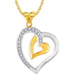 Buy Srikara Alloy Gold Plated CZ/AD Double Heart Fashion Jewelry Pendant with Chain - SKP2714G - Purplle