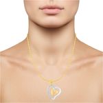 Buy Srikara Alloy Gold Plated CZ/AD Double Heart Fashion Jewelry Pendant with Chain - SKP2714G - Purplle