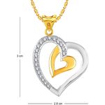 Buy Srikara Alloy Gold Plated CZ/AD Double Heart Fashion Jewelry Pendant with Chain - SKP2714G - Purplle