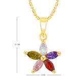 Buy Srikara Alloy Gold Plated CZ/AD Stone Flower Fashion Jewelry Pendant with Chain - SKP2356G - Purplle