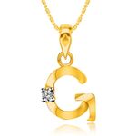 Buy Srikara Alloy Brass Gold Plated CZ Initial "G" Alphabet Fashion Jewelry Pendant - SKP2808G - Purplle