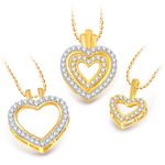 Buy Srikara Alloy Splendid Heart Detachable Fashion Jewellery Pendant Set with Chain - SKDP1007G - Purplle