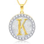 Buy Srikara Alloy Gold Plated CZ/AD Initial Letter K Fashion Jewellery Pendant Chain - SKP2193G - Purplle